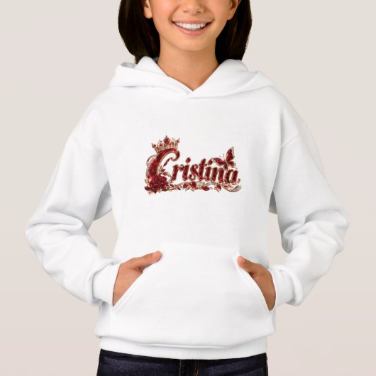Christina Ruby Crystal Luxusname Hoodie (Vorderseite)