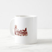 Christina Ruby Crystal Luxusname Kaffeetasse (Vorderseite Links)