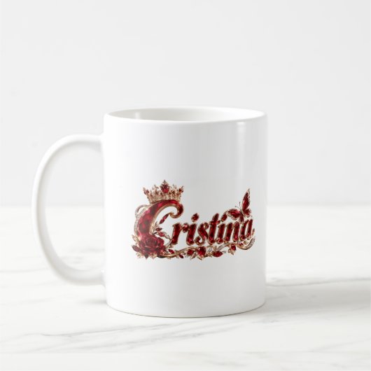 Christina Ruby Crystal Luxusname Kaffeetasse (Links)