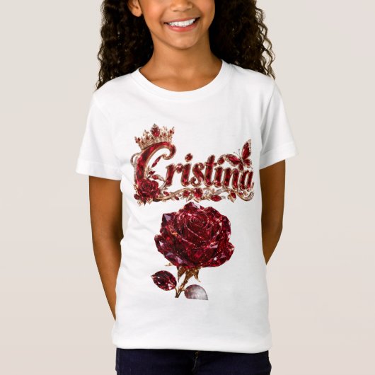 Christina Ruby Crystal Luxusname T-Shirt (Vorderseite)