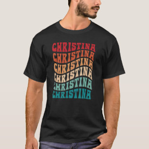 Christina Tie Dye Groovy Hippie 60er 70er Name Chr T-Shirt