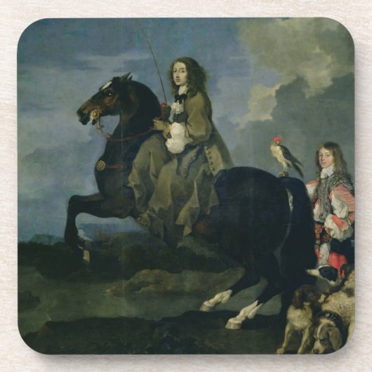 Christina von Schweden (1626-89) zu Pferd 1653 ( Untersetzer (Vorderseite)