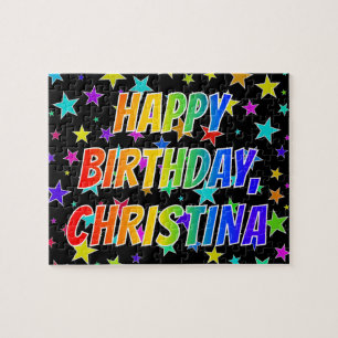 "CHRISTINA" Vorname, Spaß "GLÜCKLICHER BIRTHTAG" Puzzle