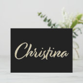 Christina white gold Handwriting Karte (Stehend Vorderseite)