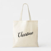 Christine Customizable Script Design Tote Bag Tragetasche (Rückseite)