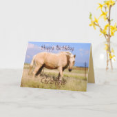 Christine Happy Birthday Palomino Horse Card Karte (Gelbe Blume)