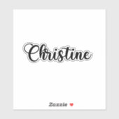 Christine Name - Handgeschriebene Kalligrafie Aufkleber (Blatt)