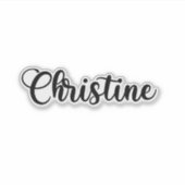Christine Name - Handgeschriebene Kalligrafie Aufkleber (Vorderseite)