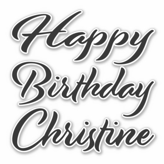 Christine Name Vorname black Sticker Geburtstag (Vorderseite)