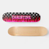 Christine-Skateboardrosafeuer und Flammenentwurf Skateboard (Horizontal)