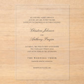 Christine Traditional Elegante Wedding Acryleinladungen (Vorderseite)