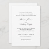 Christine Traditional Elegante Wedding Einladung (Vorne/Hinten)