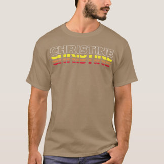 Christine Vorname Lustig Vintage Sonnenuntergang F T-Shirt