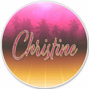 Christine Vorname Name pink Aufkleber Sticker