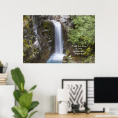 Christine Waterfall HDR, Print w/Scripture Verse Poster (Heimbüro)