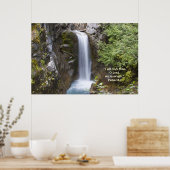 Christine Waterfall HDR, Print w/Scripture Verse Poster (Küche)