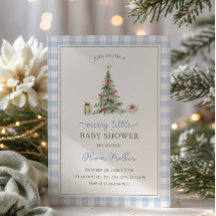 Christkindl-Baby-Shower-Einladung für einen Jungen
