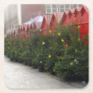 Christkindlmarkt - Weihnachtsbaum-Untersetzer Rechteckiger Pappuntersetzer