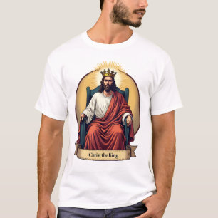 Christkönig Vintage Gravur Christliches T-Shirt