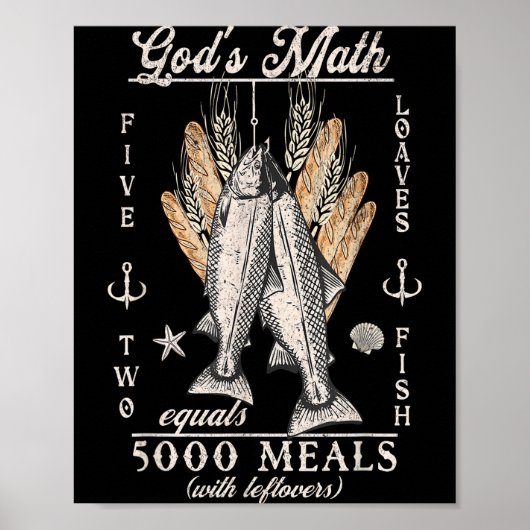 Christlich 2 Fische 5 Brote 5000 Gegen _2 Poster (Vorne)