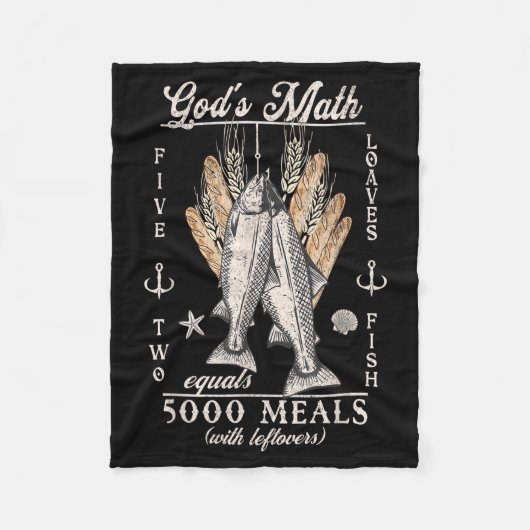 Christlich 2 Fische 5 Brote 5000 Gegen Fleecedecke (Vorderseite)
