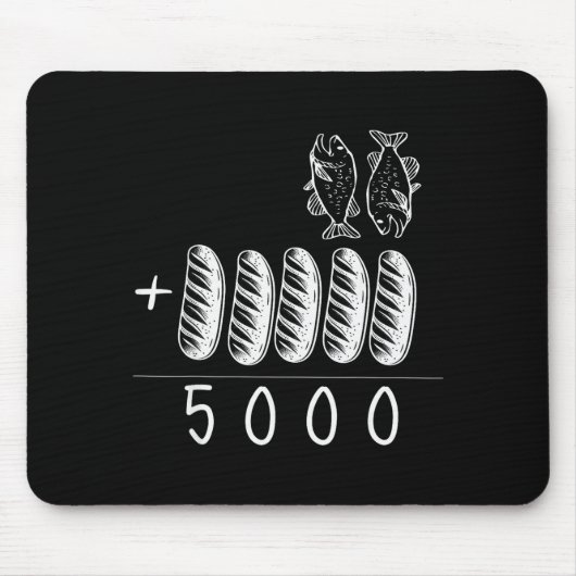 Christlich 2 Fische 5 Brote 5000 Gegen  Mousepad (Vorne)