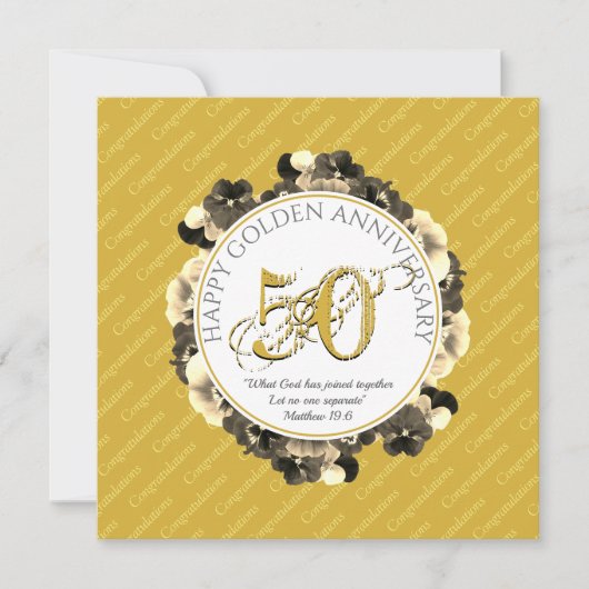Christlich | 50. GOLDEN Hochzeitstag Karte (Vorderseite)