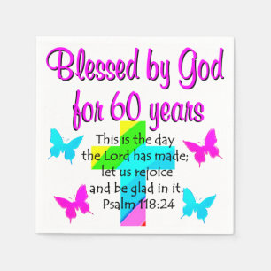 CHRISTLICH 60 JAHRE ALTER PRAYER SERVIETTE