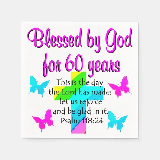 CHRISTLICH 60 JAHRE ALTER PRAYER SERVIETTE (Vorderseite)