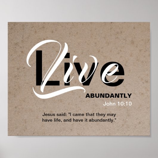 Christlich ABUNDANT LIFE Inspiration Scripting Poster (Vorne)