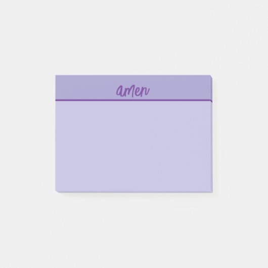 Christlich AMEN Sticky Notepad PurpleTypology Art Post-it Klebezettel (Vorderseite)