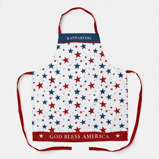 Christlich America Patriotic Red White Blue Stars Schürze (Vorderseite)