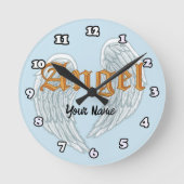 Christlich Angel Wings Clock Runde Wanduhr (Vorderseite)
