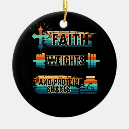 Christlich Athlete Apparel Workout Gym Weightlifti Keramik Ornament (Vorne)
