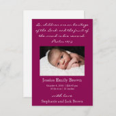 Christlich Baby Girl Geburtserklärung Ankündigung (Vorne/Hinten)