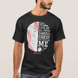 Christlich Baseball ich kann alles Religiöse tun V T-Shirt