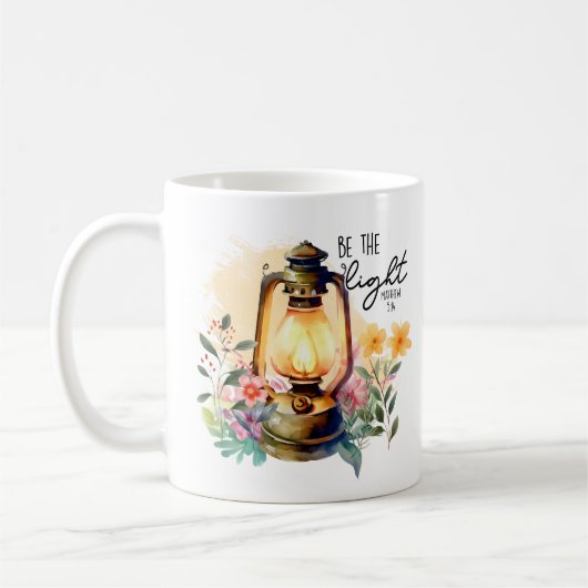Christlich Be the Light Floral Lamp Matthew 5 : 14 Kaffeetasse (Links)