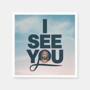 Christlich beobachtet Jesus dich, Jesus, ich sehe Serviette