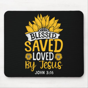 Christlich Bibel Verse Glaube Gott Blume John 3_16 Mousepad