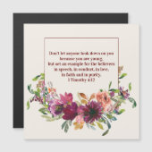 Christlich Bibel Verse Jugend Burgund Bläserei Magnetkarte (Vorne/Hinten)