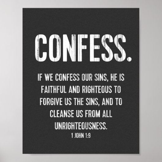 Christlich Bibel Verse Typografie Print, 1. John 1 Poster (Vorne)
