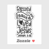 Christlich Bibelverse John 3:16 Aufkleber (Blatt)