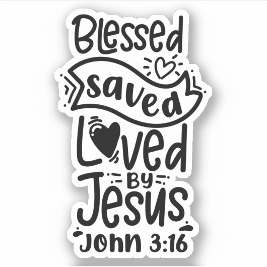 Christlich Bibelverse John 3:16 Aufkleber (Vorderseite)