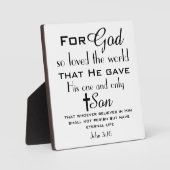 Christlich Bibelverse John 3:16 Fotoplatte (Vorderseite)