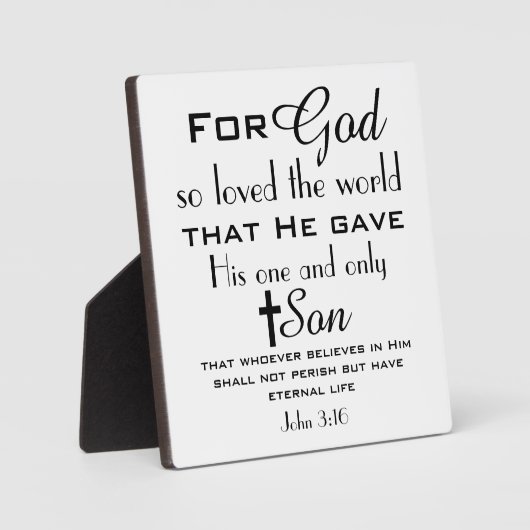 Christlich Bibelverse John 3:16 Fotoplatte (Vorderseite)