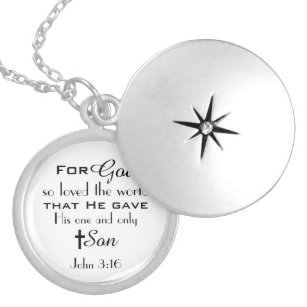 Christlich Bibelverse John 3:16 Necklace Medaillon