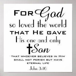 Christlich Bibelverse John 3:16 Poster