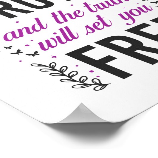 Christlich Bibelverse John 8:32 Poster (Ecke)