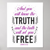 Christlich Bibelverse John 8:32 Poster (Vorne)