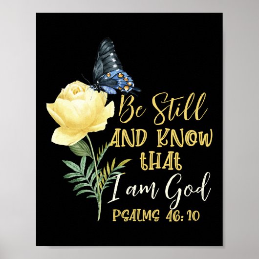 Christlich Bibelverse Joshua 1:9 Blume Schmetterli Poster (Vorne)